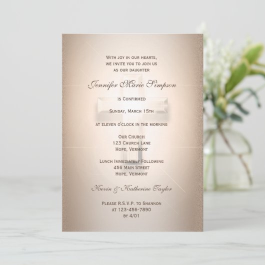 Bestätigung mit dem Glühkreuz Einladung (Stehend Vorderseite)