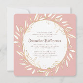 Bestätigung Moderner Goldfolien auf Rosa Einladung (Vorderseite)