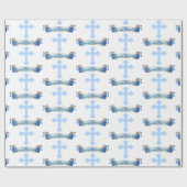 Bestätigung oder Taufen Name des Jungen Blue Cross Geschenkpapier (Flach)