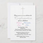 Bestätigung Pink Blue Twins Einladungen (Vorderseite)