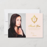 Bestätigung Pink Gold Wappen Girl Foto Vintag