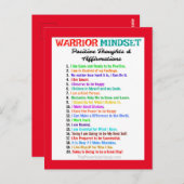 BESTÄTIGUNG POSTCARD - WARRIOR MINDSET POSTKARTE (Vorne/Hinten)