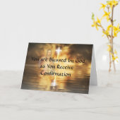 Bestätigung Religiöse Karte mit Cross God& Sunset (Gelbe Blume)