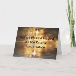 Bestätigung Religiöse Karte mit Cross God& Sunset