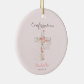 Bestätigung Rosa Blumenkreuz Keramik Ornament (Rechts)