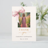 Bestätigung rosa Bug Foto Dankeskarte (Stehend Vorderseite)