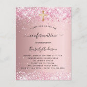 Bestätigung Rosa-Glitzer Einladungspostkarte (Vorderseite)