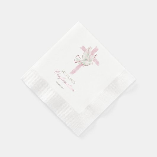 Bestätigung rosa Kreuz Serviette (Ecke)