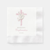 Bestätigung rosa Kreuz Serviette (Vorderseite)