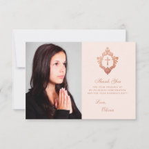 Bestätigung Rosa Rose Gold Cross Wappen Girl Foto