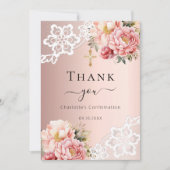 Bestätigung Rose Blumenstrauß Dankeschön Karte (Vorderseite)
