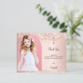 Bestätigung Rose Gold Foto Bogen danke Karte (Stehend Vorderseite)