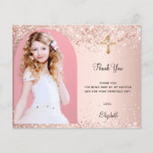 Bestätigung Rose Gold Foto Bogen danke Karte (Vorderseite)