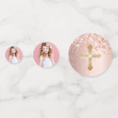 Bestätigung Rose Gold Glitzer Foto Konfetti (Rückseiten)