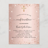 Bestätigung Rose Goldrot Rosa Einladungspostkarte (Vorderseite)