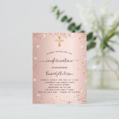Bestätigung Rose Goldrot Rosa Einladungspostkarte (Stehend Vorderseite)