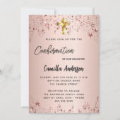 Bestätigung Rose Goldstars Mädchen Luxus Einladung (Vorderseite)