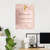 Bestätigung rot Rose Gold Glitzer Staub willkommen Poster (Heimbüro)