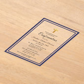 Bestätigung Royal Blue White Minimalistisch Boy Acryleinladungen (Ablage )