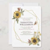 Bestätigung rustikale Sonnenblumen Einladung (Vorderseite)