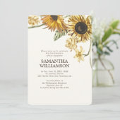 Bestätigung rustikale Sonnenblumen Einladung (Stehend Vorderseite)