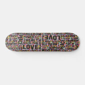 Bestätigung schwarz - Herzmuster Skateboard (Horizontal)