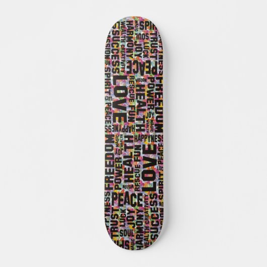 Bestätigung schwarz - Herzmuster Skateboard (Vorne)