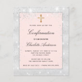 Bestätigung silber-rosa Einladung (Vorderseite)