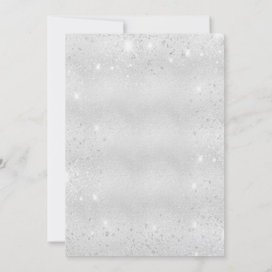 Bestätigung silberne Rose Gold Luxus Einladung (Rückseite)