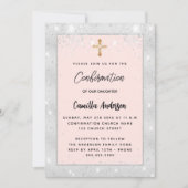 Bestätigung silberne Rose Goldrot Glitzern Einladung (Vorderseite)