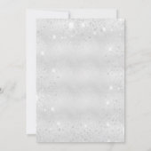 Bestätigung silberne Rose Goldrot Glitzern Einladung (Rückseite)