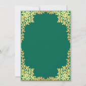 Bestätigung Smaragdgrüner Imitate Gold-Blätter Ver Einladung (Rückseite)