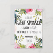 Bestätigung Sponsor Geschenk wirklich Großer Spons (Vorne/Hinten)