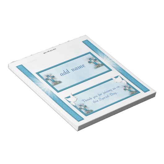 Bestätigung, Taufe Candy Bar Wrapper Gefallen Notizblock (angewinkelt)