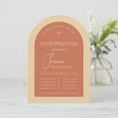 Bestätigung Terracotta Arch Modern Gender Neutral Einladung (Stehend Vorderseite)