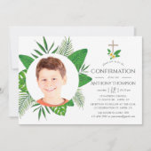 Bestätigung tropischer Blätter Einladung (Vorderseite)