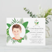 Bestätigung tropischer Blätter Einladung (Stehend Vorderseite)