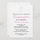 Bestätigung über die Tochter rosa Einladung (Vorne/Hinten)