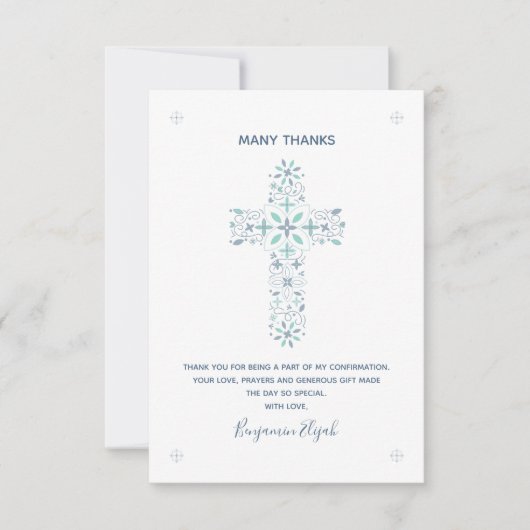 Bestätigung Vielen Dank Hinweis Christliche Karte (Vorderseite)