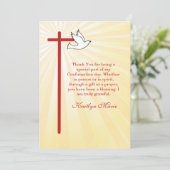 Bestätigung Vielen Dank Red Cross & Dove Gold Rays Dankeskarte (Stehend Vorderseite)