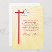 Bestätigung Vielen Dank Red Cross & Dove Gold Rays Dankeskarte (Vorne/Hinten)