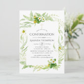 Bestätigung von Aquarellgrün Einladung (Stehend Vorderseite)