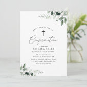 Bestätigung von Aquarellgrün Einladung (Stehend Vorderseite)