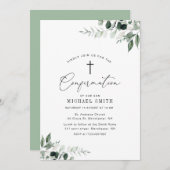 Bestätigung von Aquarellgrün Einladung (Vorne/Hinten)