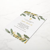 Bestätigung von Gold Foil- und Oliven-Blätter Folieneinladung (Gedreht)