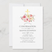 Bestätigung von Rosa und Gelbblume Einladung (Vorderseite)