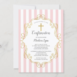 Bestätigung von Rosa- und Goldrahmen-Girls Einladung