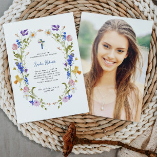 Bestätigung von Wildblumen und Schmetterlingen Fot Einladung