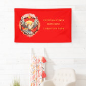 Bestätigung White Dove Red Flamed Custom Banner (Insitu)