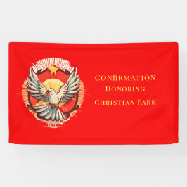 Bestätigung White Dove Red Flamed Custom Banner
